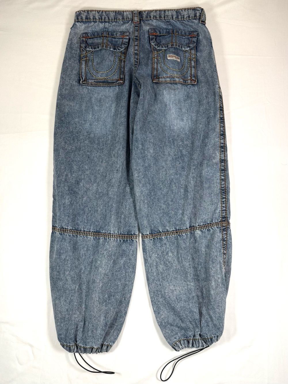 TRUE RELIGION Womens Jessie Super Baggy Cargo Big T Jogger Jeans 28 Y2K Skater - Picture 8 of 16